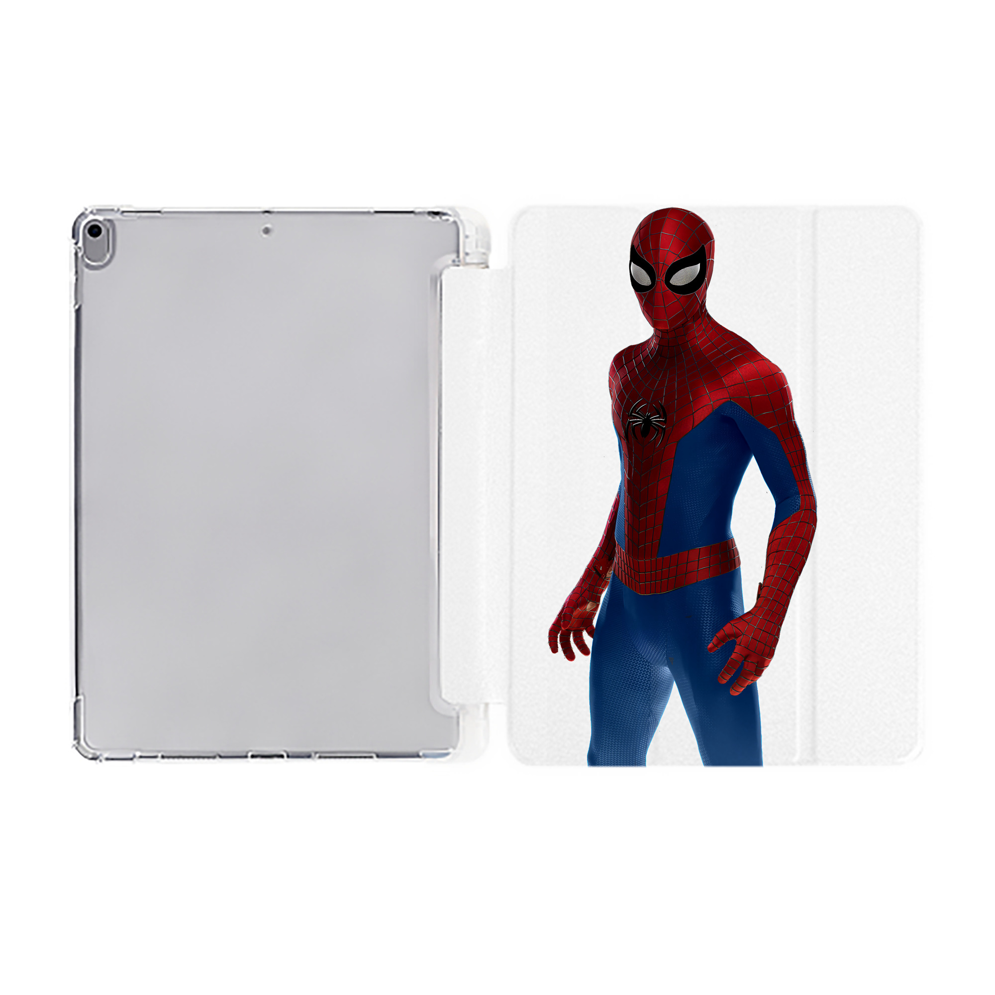 （画像用） Spider Man スパイダーマン IPad ケース ペン収納付き 三つ折りスタンド PUレザー×シリコン 対応機種9.5/10.5/10.9インチ